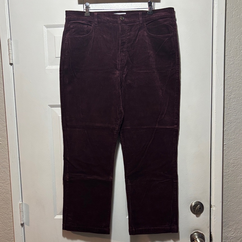 LOFT Women's Corduroy Ankle Pants - Dark Burgundy